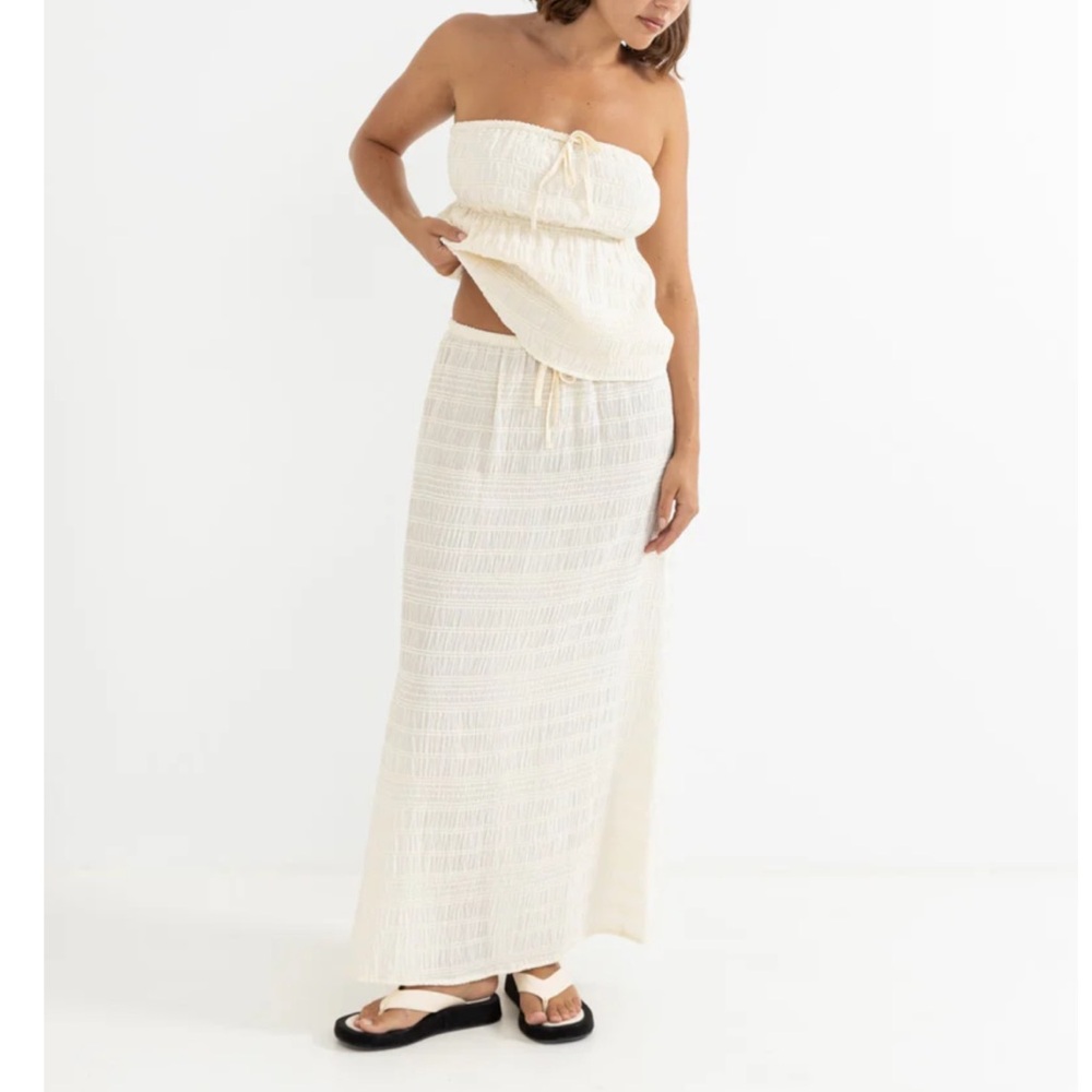Rhythm Sandy Cove Cream Maxi skirt